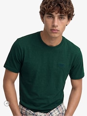 Superdry Green Essential Stacked Logo Embroidered T-Shirt - Image 4 of 5