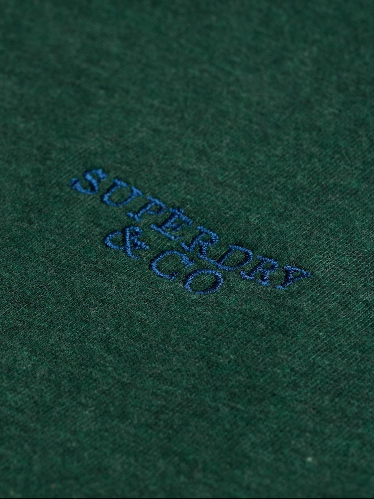Superdry Green Essential Stacked Logo Embroidered T-Shirt - Image 5 of 5 Superdry Green Essential Stacked Logo Embroidered T-Shirt - Image 5 of 5
