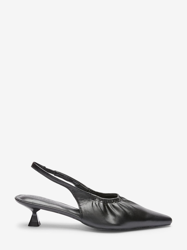 Noir - Chaussures à bride arrière effet froncé et ciselé - Image 1 de 4