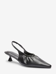 Noir - Chaussures à bride arrière effet froncé et ciselé - Image 2 de 4