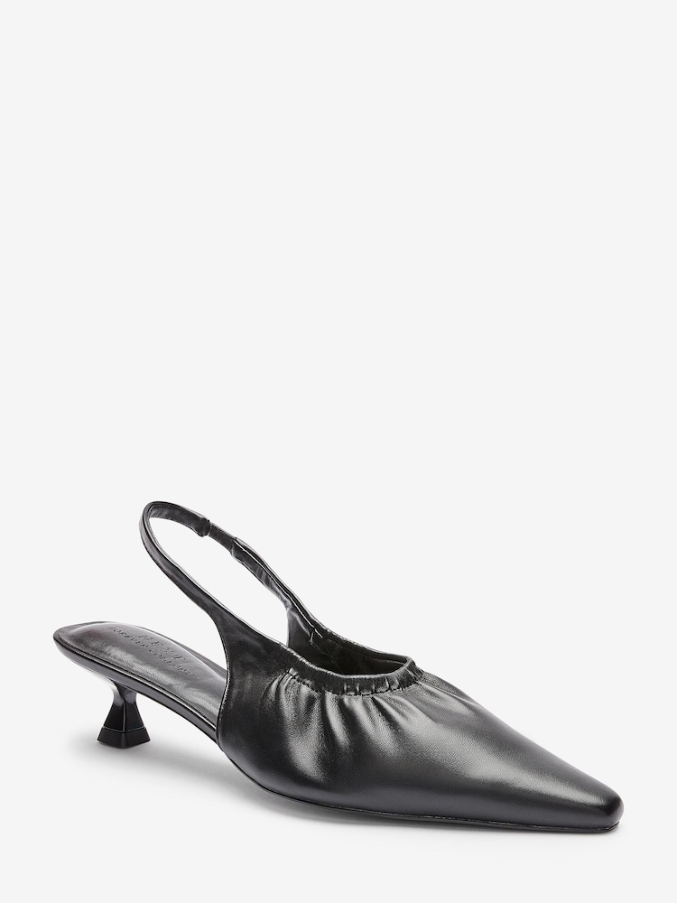 Noir - Chaussures à bride arrière effet froncé et ciselé - Image 2 de 4