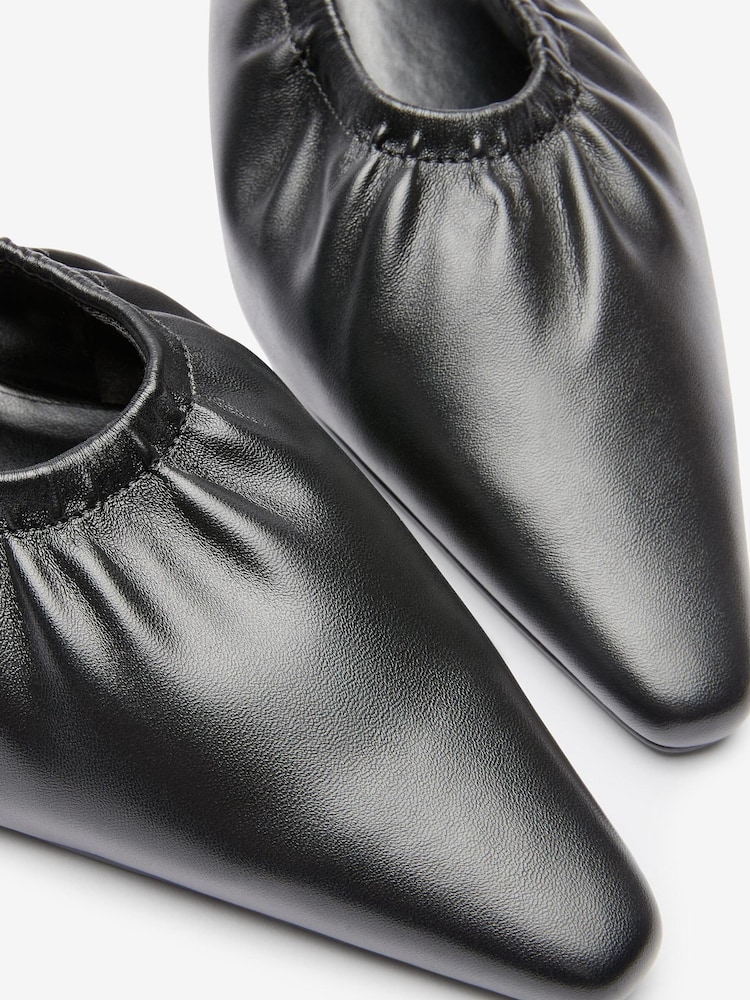 Noir - Chaussures à bride arrière effet froncé et ciselé - Image 4 de 4