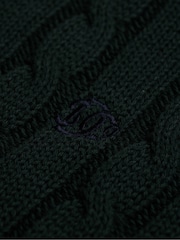 Superdry Green Cotton Cable Knit Crew Neck Jumper - Image 2 of 2