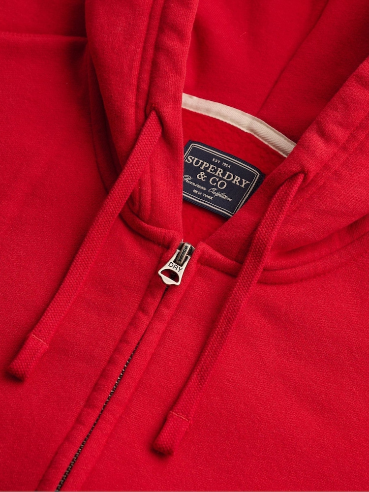 Rojo oscuro - Superdry Essential Sdco Logo Zip Hoodie - Imagen 6 de 6