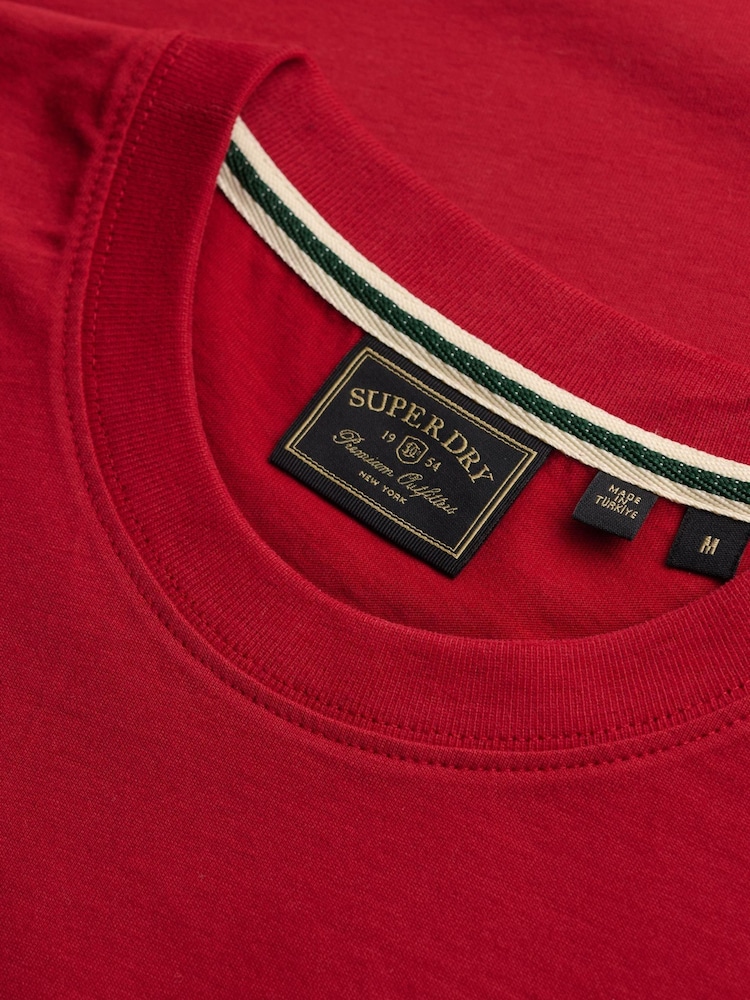 Superdry Red Essential SD&Co Logo Embroidered T-Shirt - Image 7 of 7