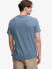 Superdry Blue Essential Stacked Logo Embroidered T-Shirt - Image 2 of 7