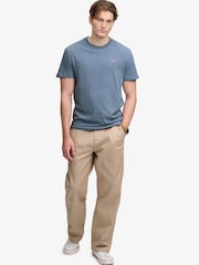 Superdry Blue Essential Stacked Logo Embroidered T-Shirt - Image 5 of 7