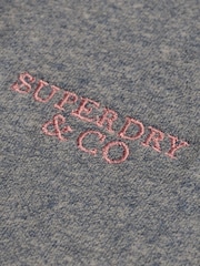 Superdry Blue Essential Stacked Logo Embroidered T-Shirt - Image 7 of 7