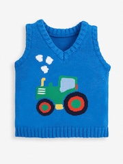 JoJo Maman Bébé Cobalt Boys' Cobalt Tractor Vest Top - Image 1 of 1
