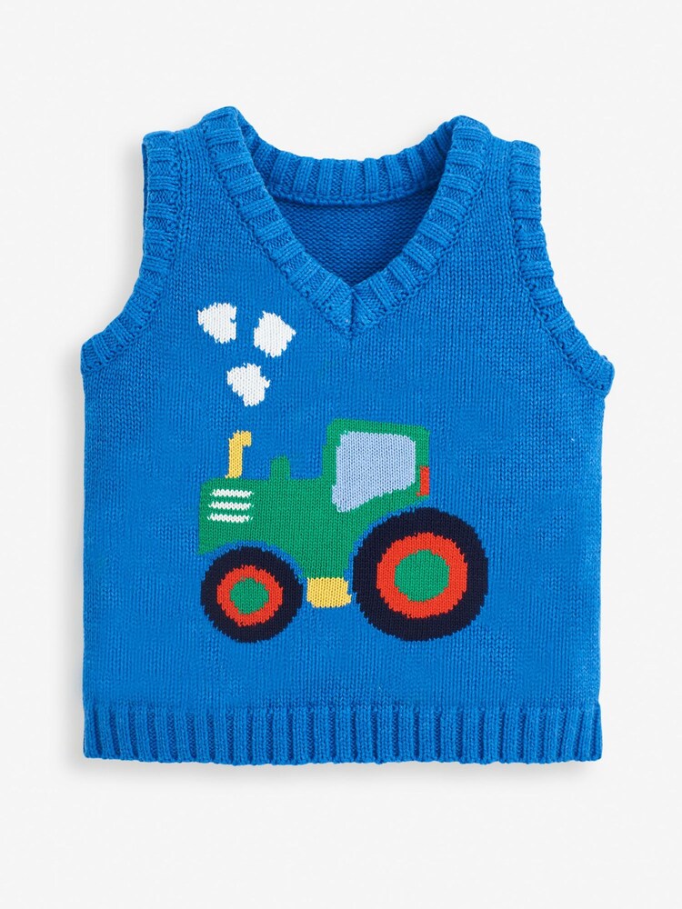 JoJo Maman Bébé Cobalt Boys' Cobalt Tractor Vest Top - Image 1 of 1