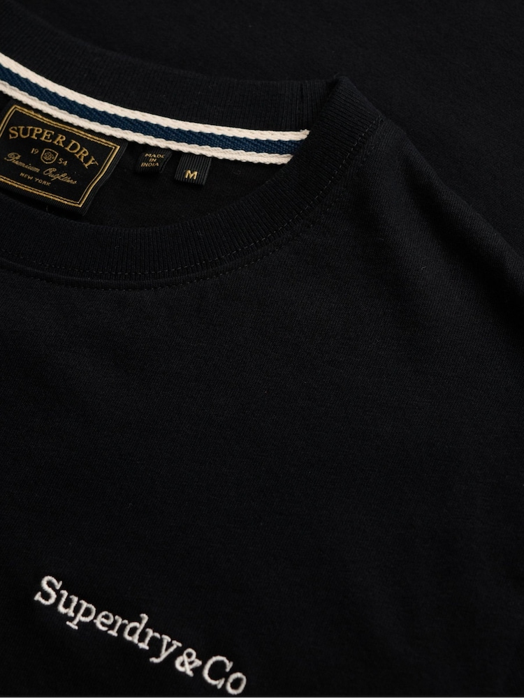 أسود - تيشرت أساسي بشعار الشركة من Superdry - صورة 6 من 6