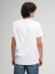 Superdry White Essential Stacked Logo Embroidered T-Shirt - Image 2 of 6