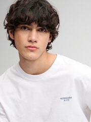 Superdry White Essential Stacked Logo Embroidered T-Shirt - Image 4 of 6