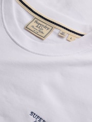 Superdry White Essential Stacked Logo Embroidered T-Shirt - Image 6 of 6