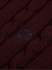 Superdry Red Cotton Cable Knit Crew Neck Jumper - Image 2 of 2