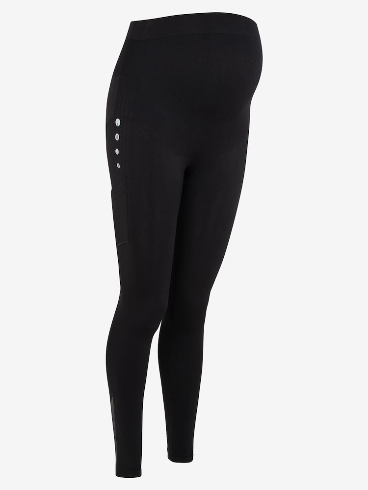 JoJo Maman Bébé Black Seamless Support Workout Maternity Leggings - Image 5 of 5