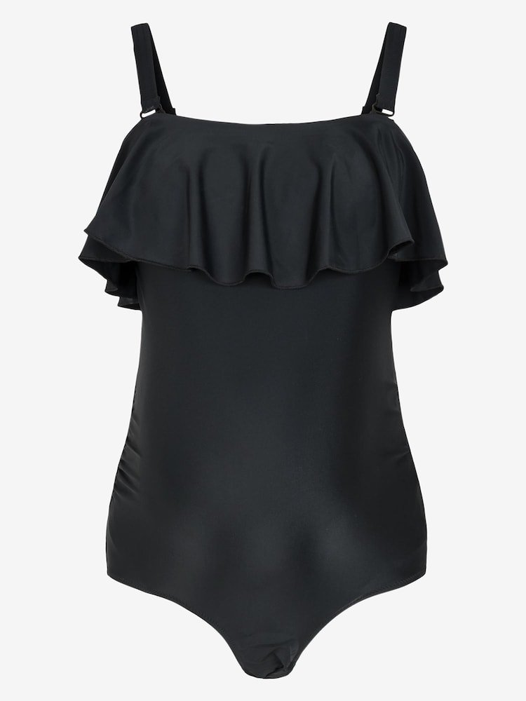 JoJo Maman Bébé Black Ruffle Maternity Swimsuit - Image 4 of 4
