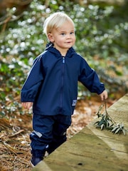 JoJo Maman Bébé Navy Blue Pack-Away Rain Jacket - Image 1 of 6