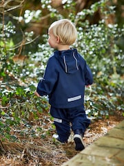 JoJo Maman Bébé Navy Blue Pack-Away Rain Jacket - Image 2 of 6