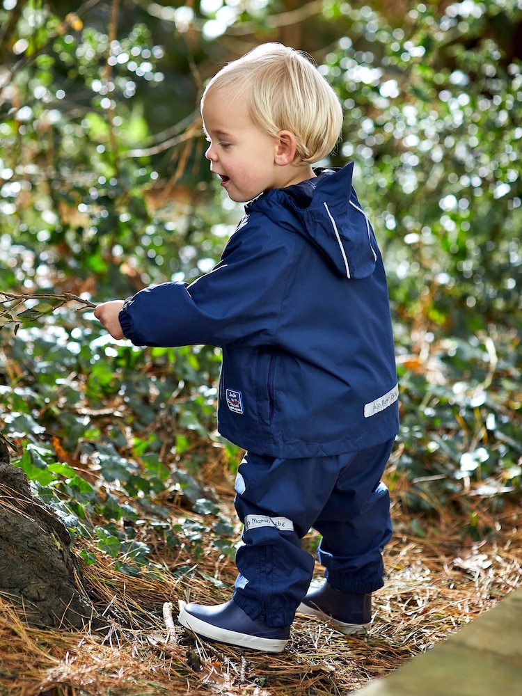 Marineblau/blau - JoJo Maman Bébé Pack Away Rain Jacket - Image 3 of 6