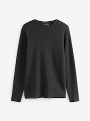 Black Long Sleeve Top Merino Blend Thermal Long Sleeve Top - Image 6 of 9