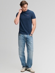 Superdry Blue Essential SD&Co Logo Embroidered T-Shirt - Image 5 of 7