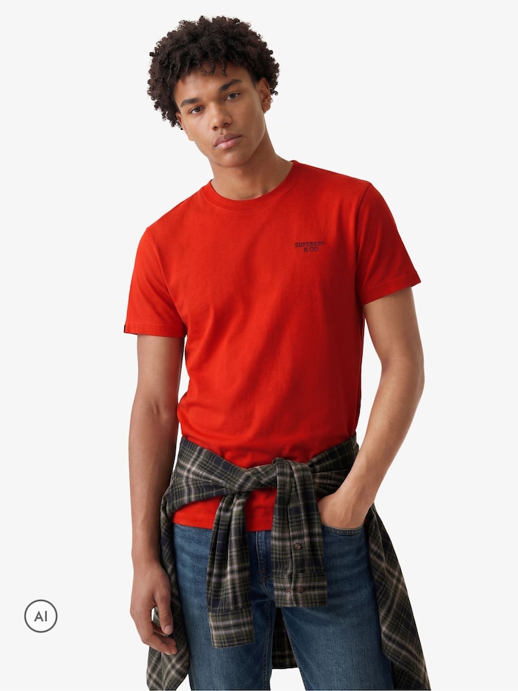 „Superdry Essential Stacked Logo Embroidered“ marškinėliai - 1 paveikslėlis iš 7