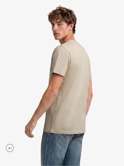 Superdry Beige Essential Stacked Logo Embroidered T-Shirt - Image 2 of 3