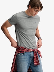 Superdry Grey Essential SDCO Logo Embroidered T-Shirt - Image 3 of 5