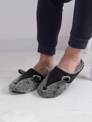 Totes Novelty Novelty Applique Mens Mule Slippers - Image 1 of 5