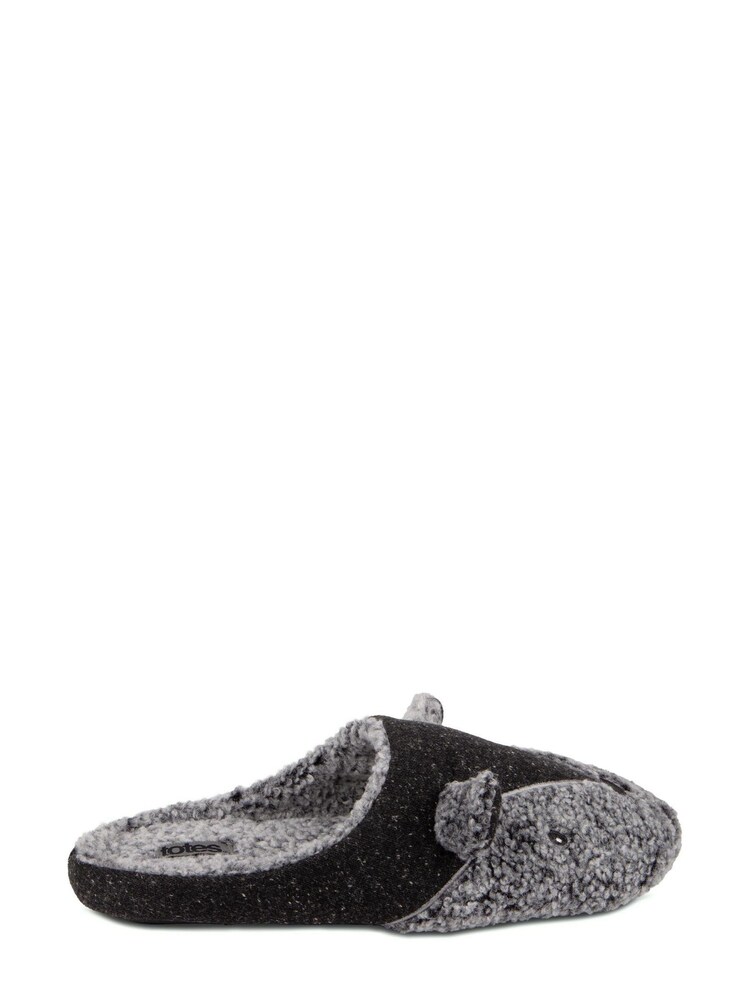 Totes Novelty Novelty Applique Mens Mule Slippers - Image 2 of 5