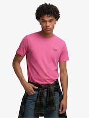 Rosa - Camiseta básica con logotipo Serif bordado de Superdry - Imagen 2 de 6