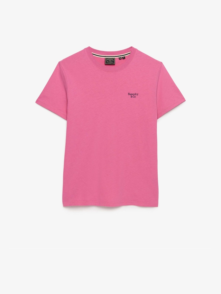 Rosa - Camiseta básica con logotipo Serif bordado de Superdry - Imagen 6 de 6