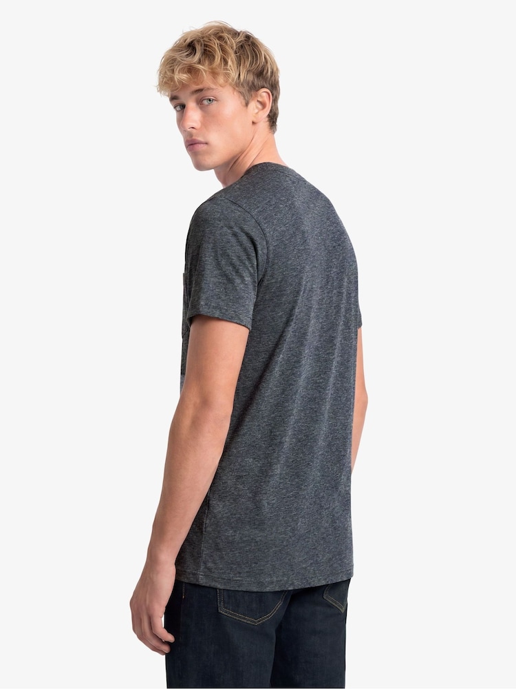 Superdry Charcoal Grey Mar Essential Stacked Logo Embroidered T-Shirt - Image 2 of 5