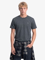 Superdry Charcoal Grey Mar Essential Stacked Logo Embroidered T-Shirt - Image 3 of 5