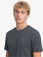 Superdry Charcoal Grey Mar Essential Stacked Logo Embroidered T-Shirt - Image 4 of 5