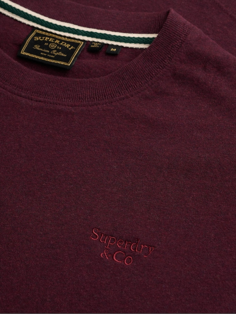 Rojo - Camiseta básica con logotipo Serif bordado de Superdry - Imagen 7 de 7