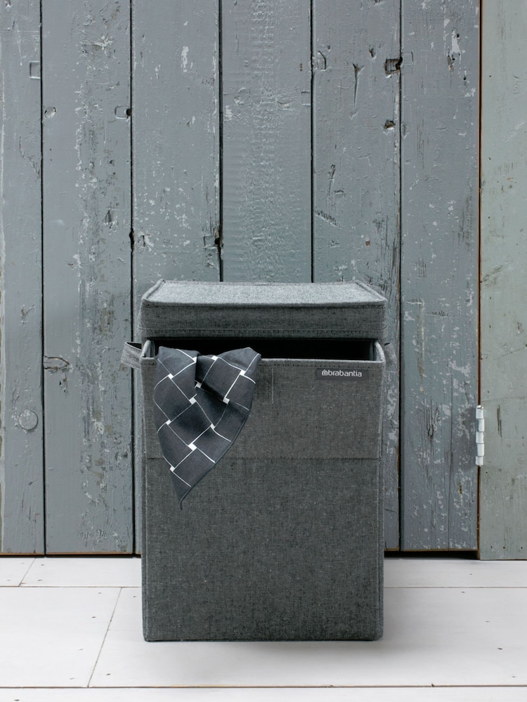 Brabantia Pepper Black Stackable 35 Litre Laundry 100% Cotton Box - Image 1 of 4
