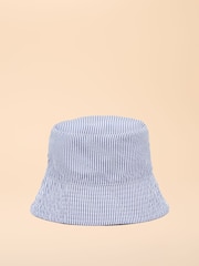 Joules Boys' Bayley Blue Reversible Fish Bucket Hat - Image 3 of 3