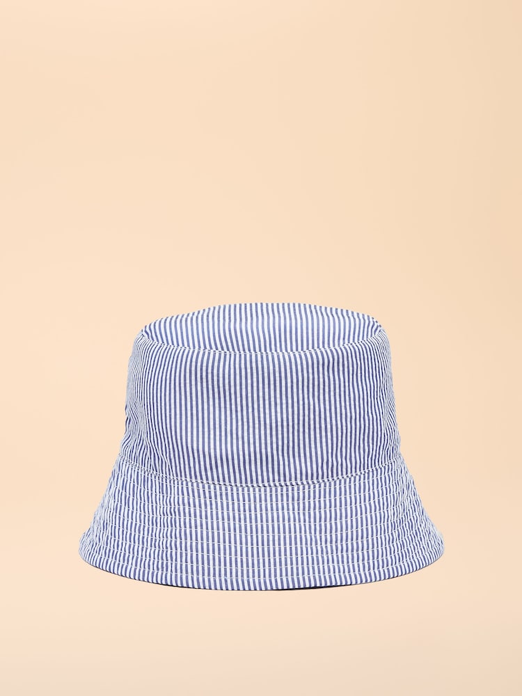 Joules Boys' Bayley Blue Reversible Fish Bucket Hat - Image 3 of 3