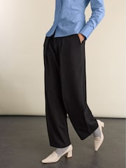 Baukjen Black Dina Pleated Wide-Leg Ponte Trousers - Image 2 of 6