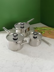 Robert Welch Stainless Steel 316 Series Cookware Saucepan 3 Piece Set - Image 1 of 6
