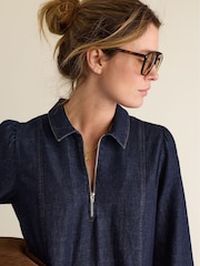 Baukjen Cody Quarter Zip Denim Midi Dress - Larawan 3 ng 4