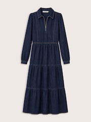 Baukjen Cody Quarter Zip Denim Midi Dress - Larawan 4 ng 4