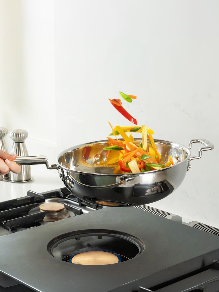 Robert Welch Stainless Steel 316 Series Cookware Wok with Lid 28cm - Image 1 of 4 Robert Welch Stainless Steel 316 Series Cookware Wok with Lid 28cm - Image 1 of 4