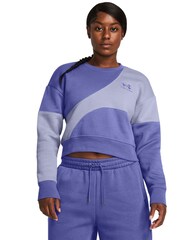 Under Armour Blue Essential Fleece Crop Crew Sweatshirt - Image 1 of 5