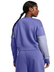 Under Armour Blue Essential Fleece Crop Crew Sweatshirt - Image 2 of 5