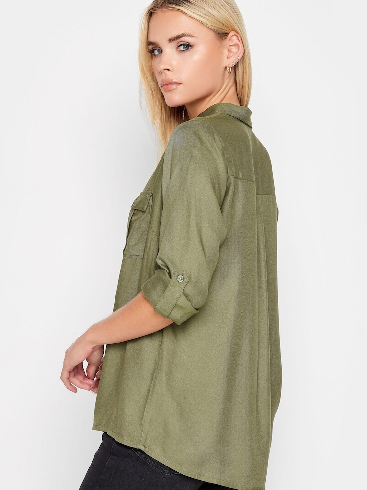 PixieGirl Petite Green Utility Shirt - Image 2 of 4