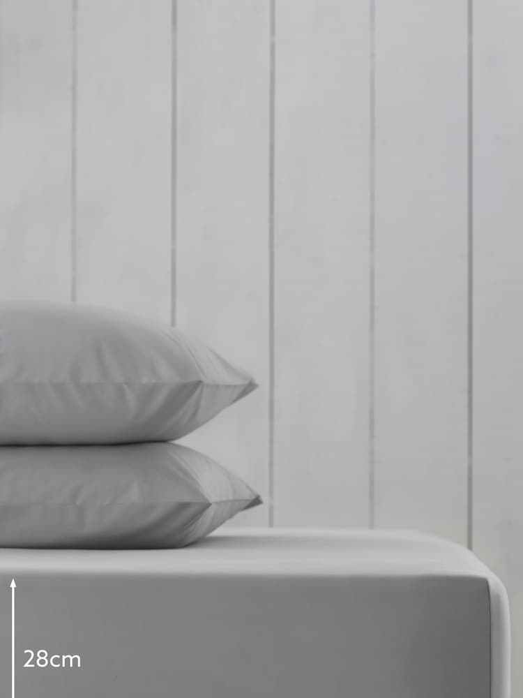 Grey Silver Cotton Rich Fitted Sheet - Image 2 of 2