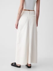 Gap White Denim A-line Front Split Midi Skirt - Image 2 of 3